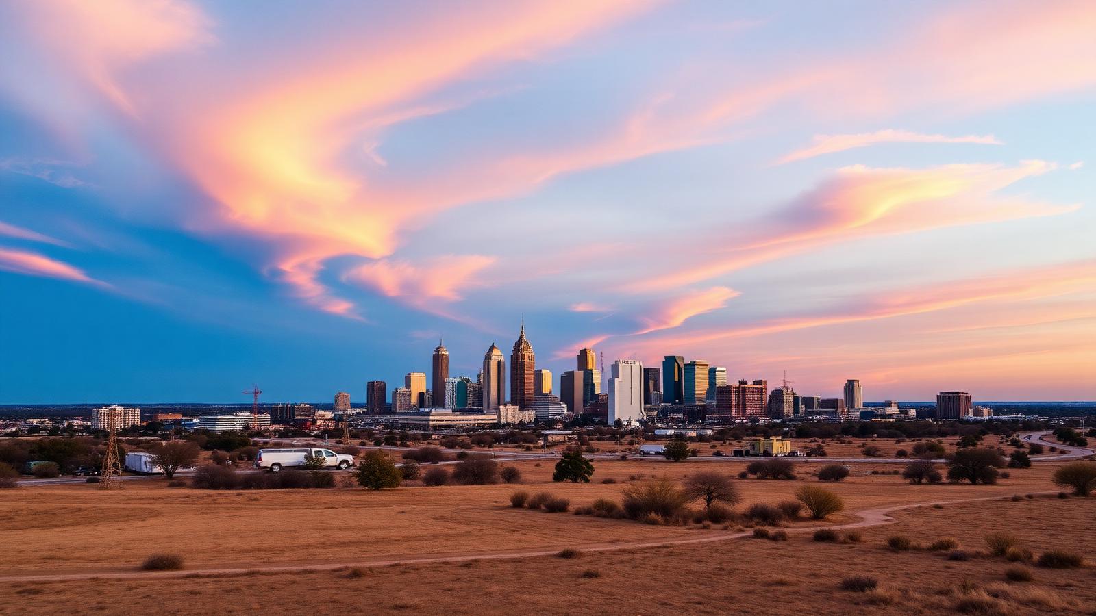 West Texas skyline at dusk